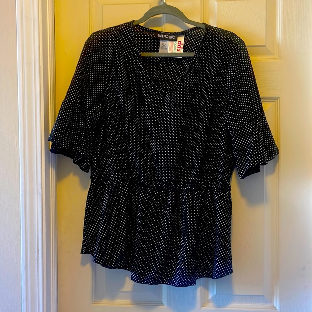 Cute Polk Dot Peplum Top